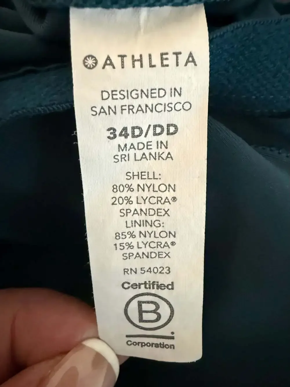 Athleta Sculpted Halter Tankini Swim Top‎ in Oceanic Teal, Size 34D/DD
